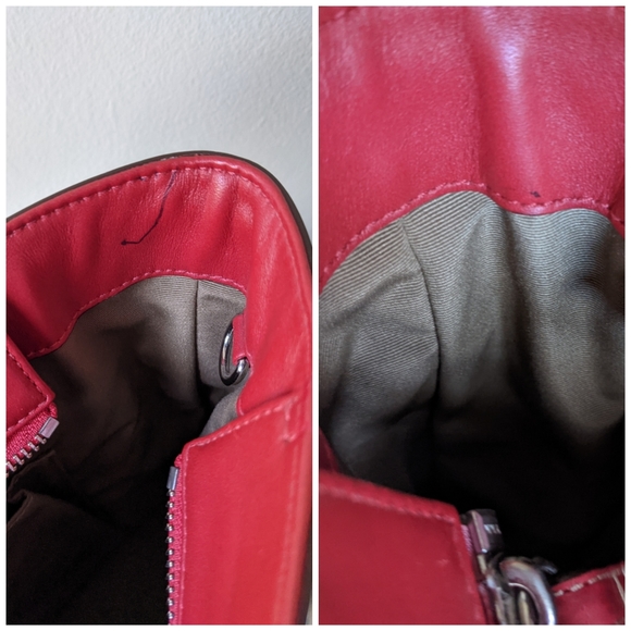 Coach Red Leather Gallery Lunch Shopper Tote - Picture 12 of 13